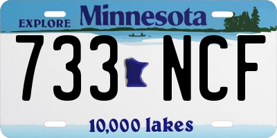 MN license plate 733NCF