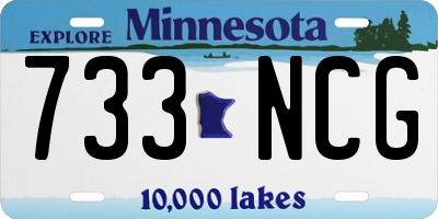 MN license plate 733NCG