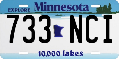 MN license plate 733NCI
