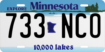MN license plate 733NCO