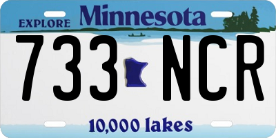 MN license plate 733NCR