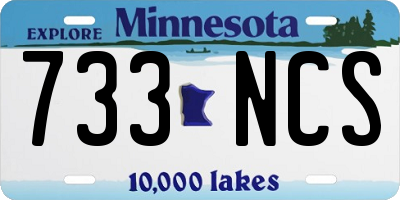 MN license plate 733NCS