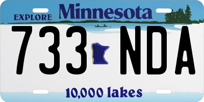 MN license plate 733NDA