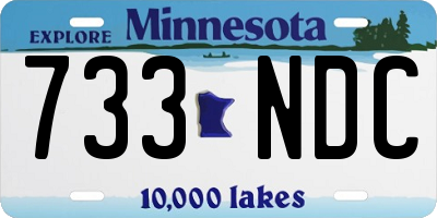MN license plate 733NDC