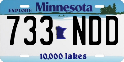 MN license plate 733NDD