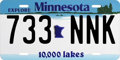 MN license plate 733NNK