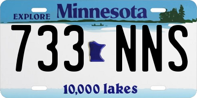 MN license plate 733NNS
