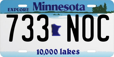 MN license plate 733NOC