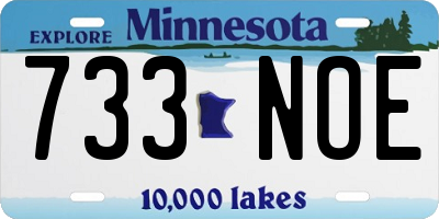 MN license plate 733NOE