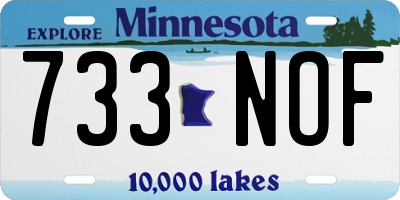 MN license plate 733NOF