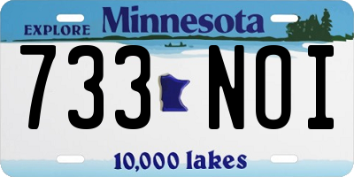 MN license plate 733NOI