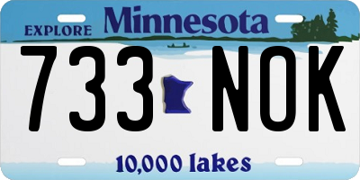 MN license plate 733NOK