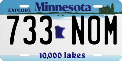 MN license plate 733NOM