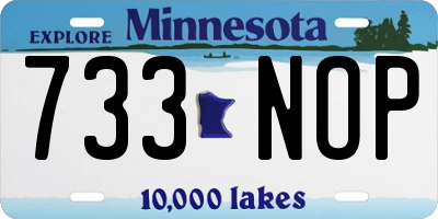MN license plate 733NOP