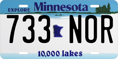 MN license plate 733NOR