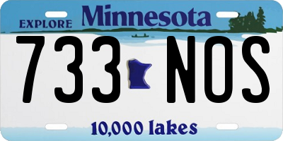 MN license plate 733NOS