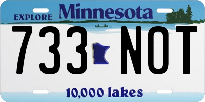 MN license plate 733NOT