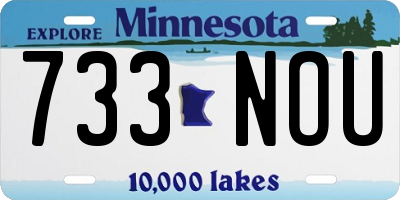 MN license plate 733NOU