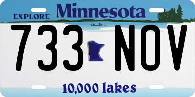 MN license plate 733NOV