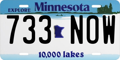 MN license plate 733NOW
