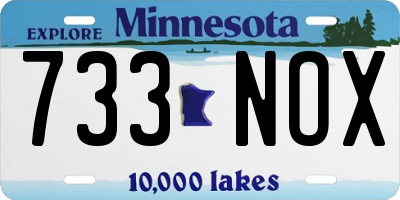 MN license plate 733NOX