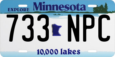 MN license plate 733NPC
