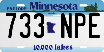 MN license plate 733NPE