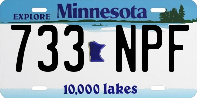 MN license plate 733NPF