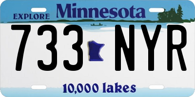 MN license plate 733NYR