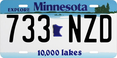 MN license plate 733NZD