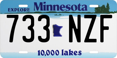 MN license plate 733NZF