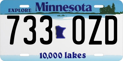 MN license plate 733OZD