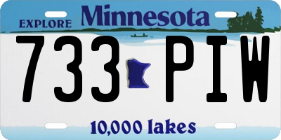 MN license plate 733PIW