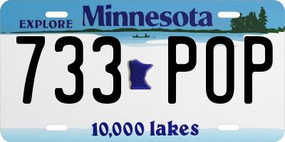 MN license plate 733POP