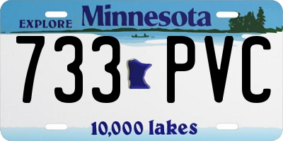 MN license plate 733PVC