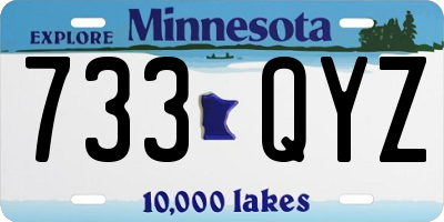 MN license plate 733QYZ