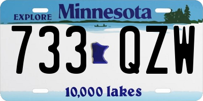 MN license plate 733QZW