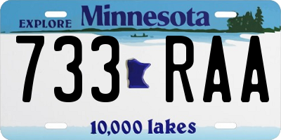 MN license plate 733RAA