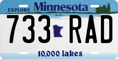 MN license plate 733RAD