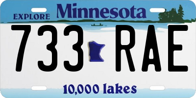 MN license plate 733RAE