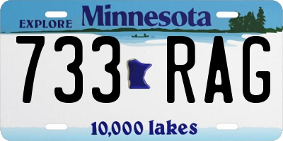 MN license plate 733RAG
