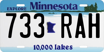 MN license plate 733RAH