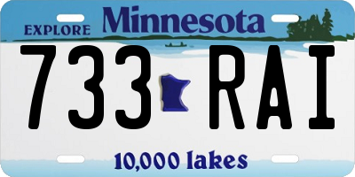 MN license plate 733RAI
