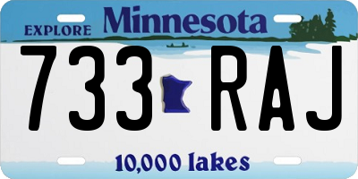 MN license plate 733RAJ