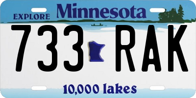 MN license plate 733RAK