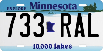 MN license plate 733RAL