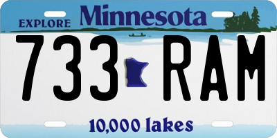 MN license plate 733RAM