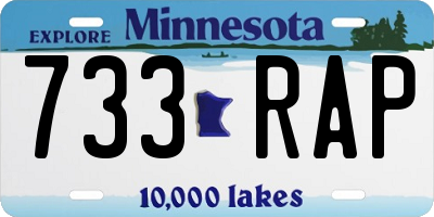 MN license plate 733RAP