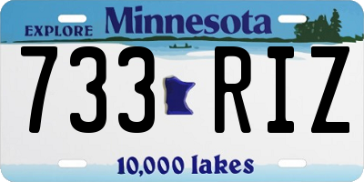 MN license plate 733RIZ