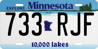 MN license plate 733RJF